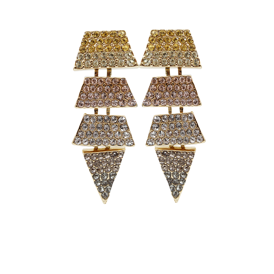 EDDIE BORGO-Pave Triangle Earrings-YLLW GLD