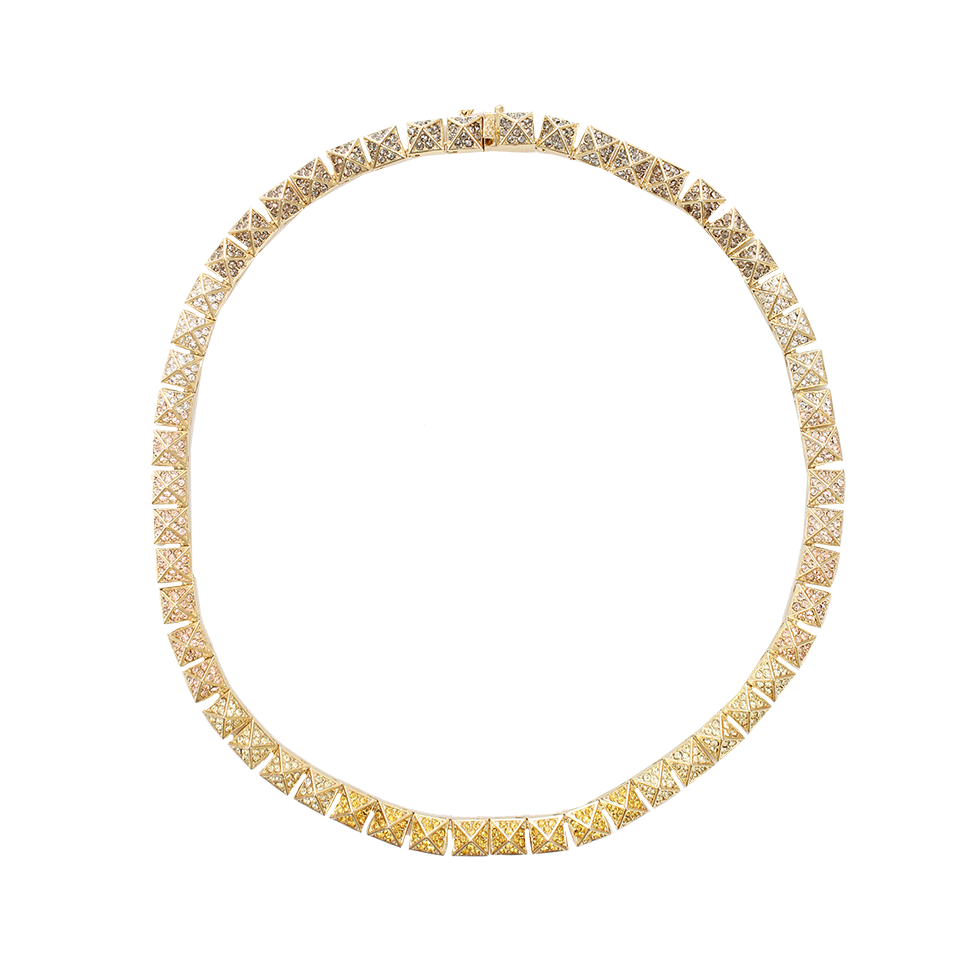 EDDIE BORGO-Pave Pyramid Necklace-YLLW GLD