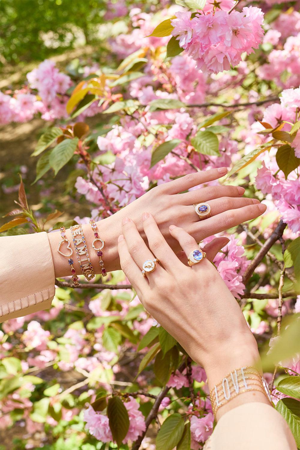 "Keep Dreaming" Precious Stone Mantra Bracelet-YELLOW GOLD-6.5-JEWELRYFINE JEWELBRACELET O-EDEN PRESLEY