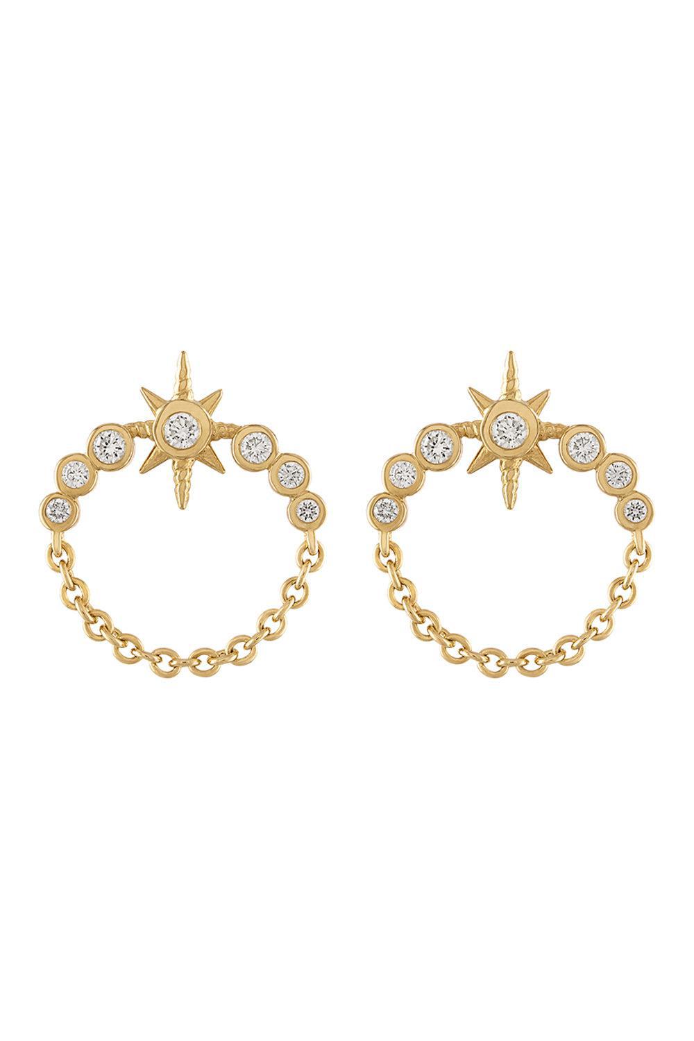 Diamond Orbit Stud Earrings-YELLOW GOLD-JEWELRYFINE JEWELEARRING-EDEN PRESLEY