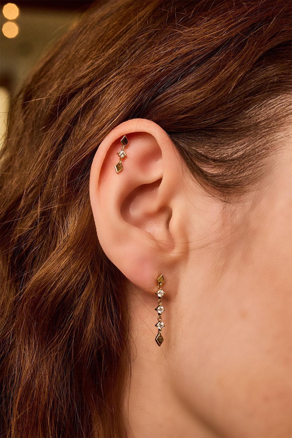 EDEN PRESLEY-Diamond Shine Stud Earrings 3-YELLOW GOLD
