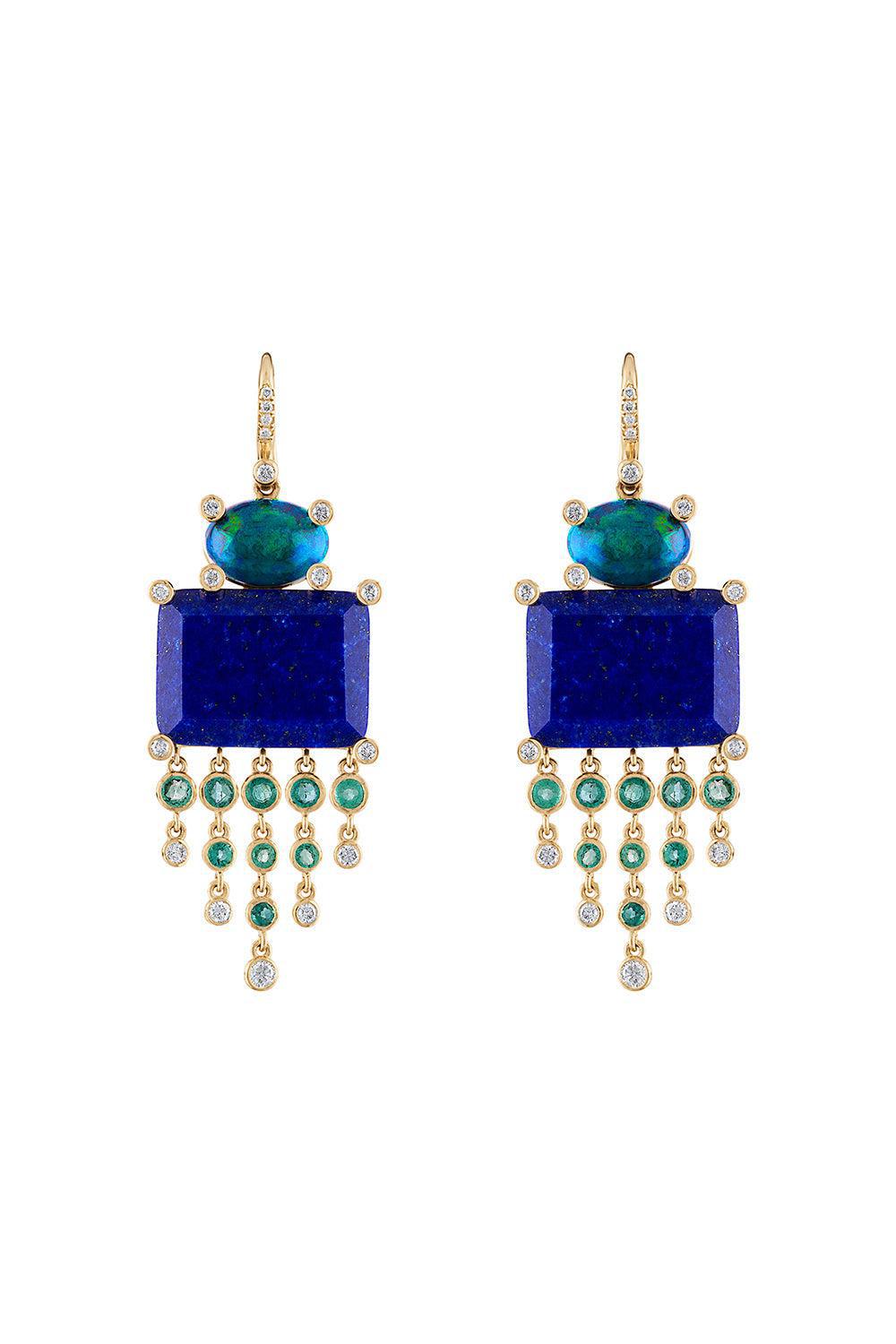 Lapis Opal Diamond Earrings-YELLOW GOLD-JEWELRYFINE JEWELEARRING-EDEN PRESLEY