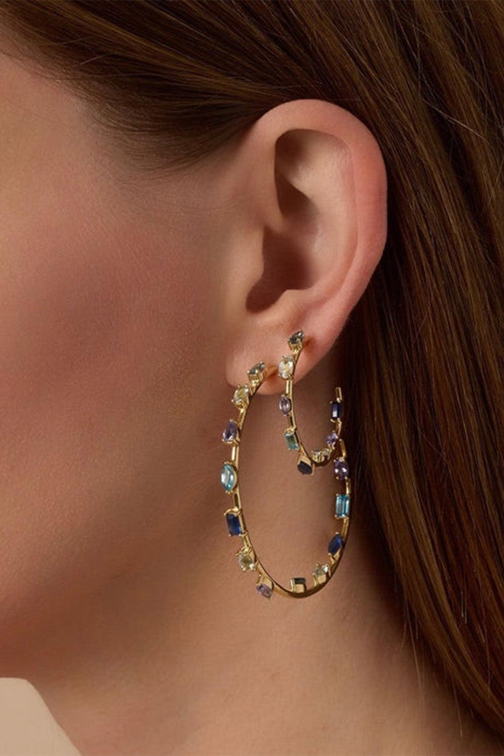 Large Blue Goddess Hoops-YELLOW GOLD-JEWELRYFINE JEWELEARRING-EDEN PRESLEY