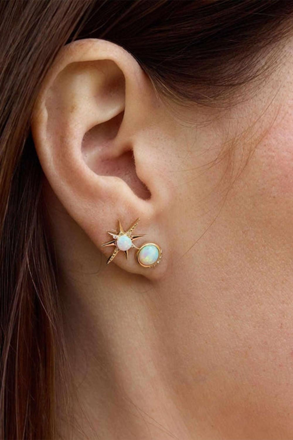 Large Opal Starburst Stud Earrings