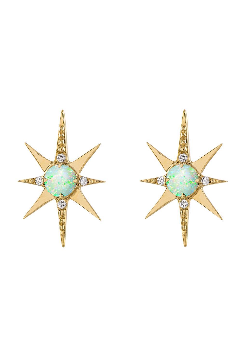 Large Opal Starburst Stud Earrings