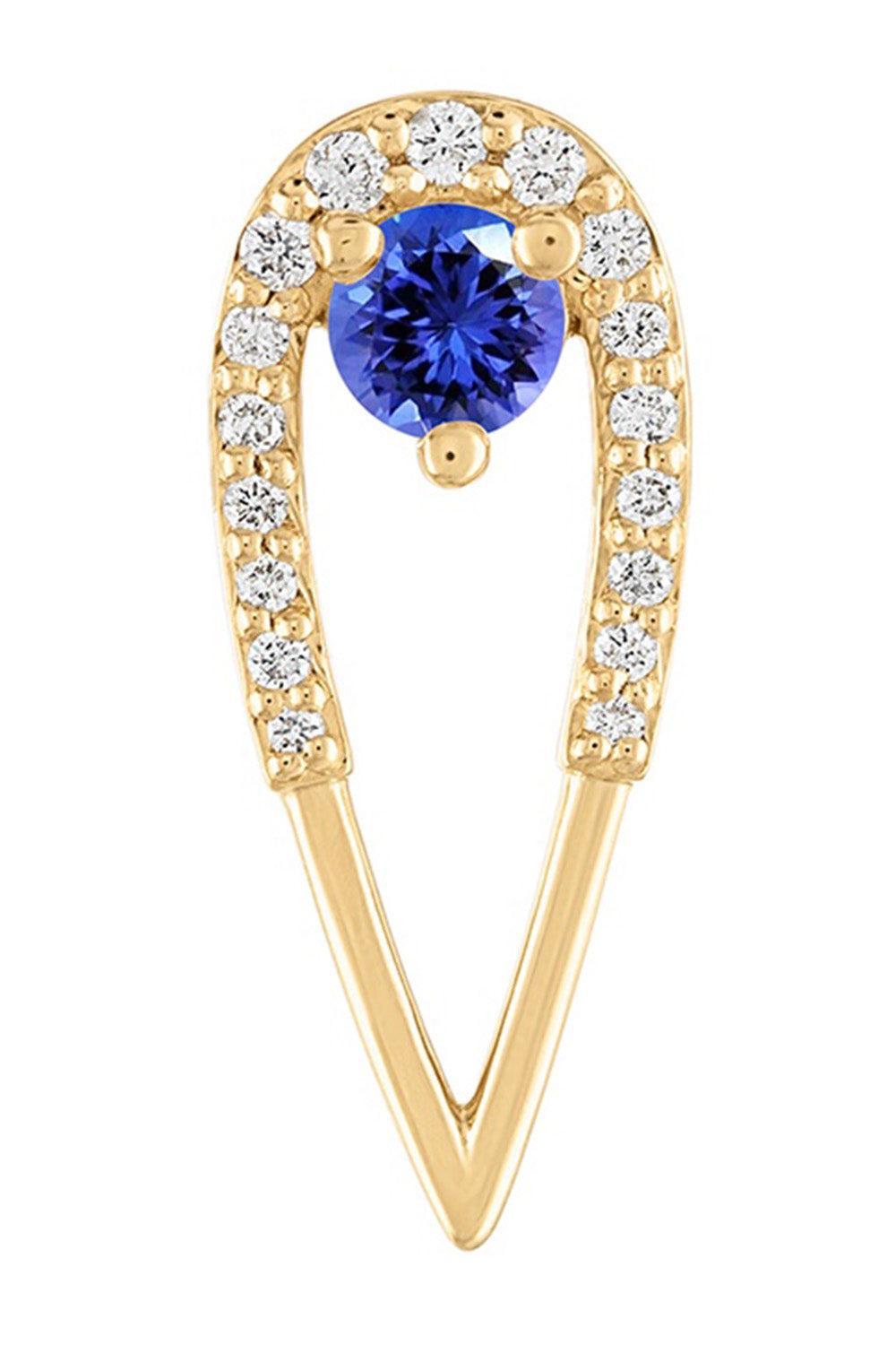Medium Sapphire Diamond Peacock Stud Earrings