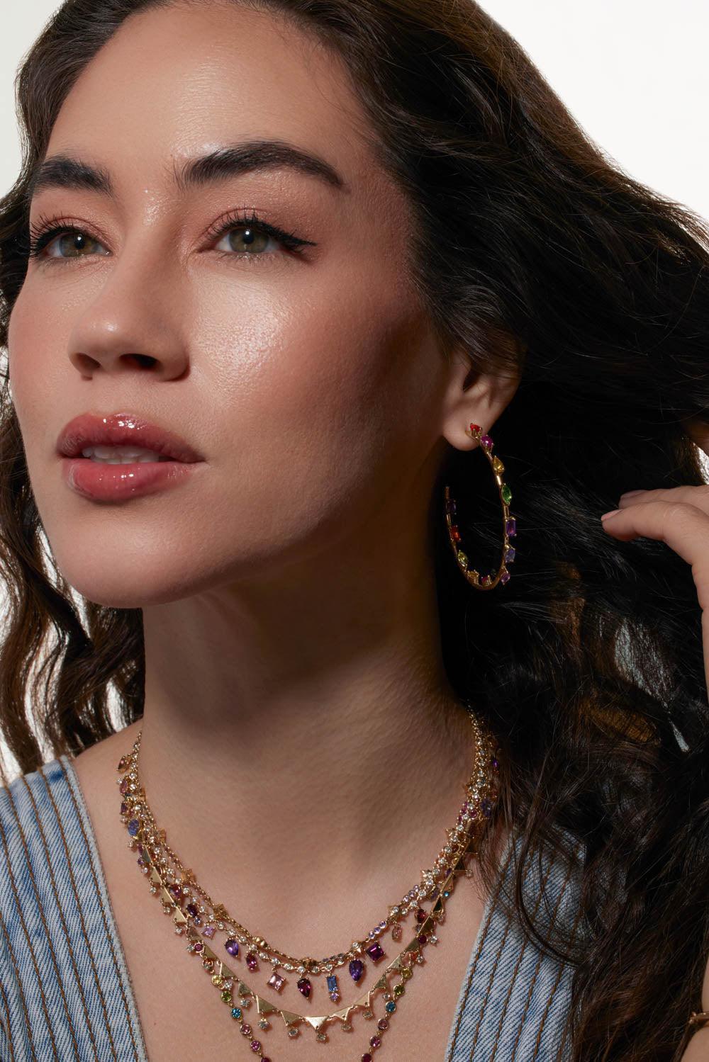 Rainbow Large Goddess Hoop Earrings-YELLOW GOLD-JEWELRYFINE JEWELEARRING-EDEN PRESLEY