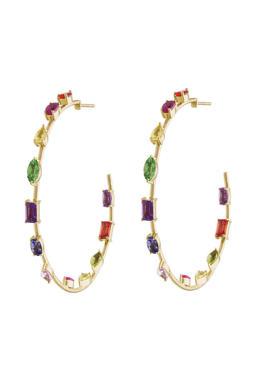 Rainbow Large Goddess Hoop Earrings-YELLOW GOLD-JEWELRYFINE JEWELEARRING-EDEN PRESLEY