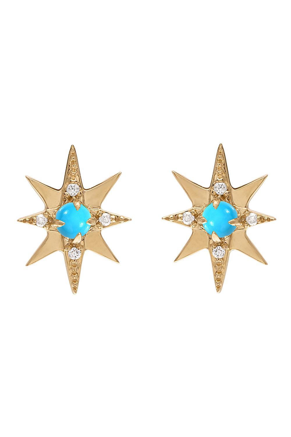 Small Turquoise Starburst Stud Earrings