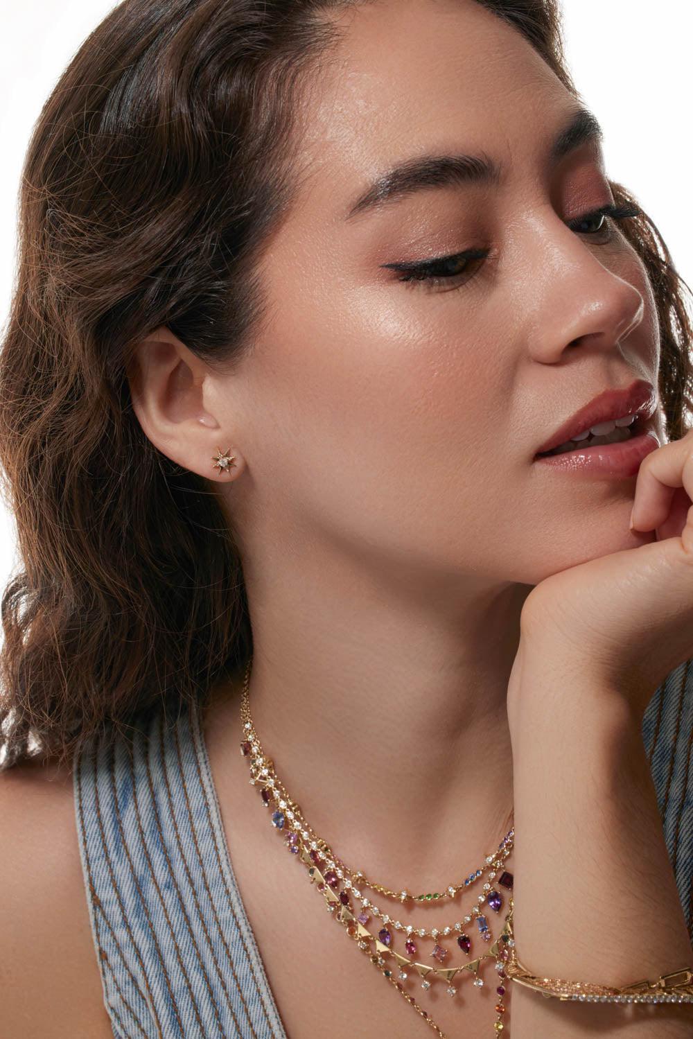 Small Diamond Starburst Stud Earrings-YELLOW GOLD-SML-JEWELRYFINE JEWELEARRING-EDEN PRESLEY