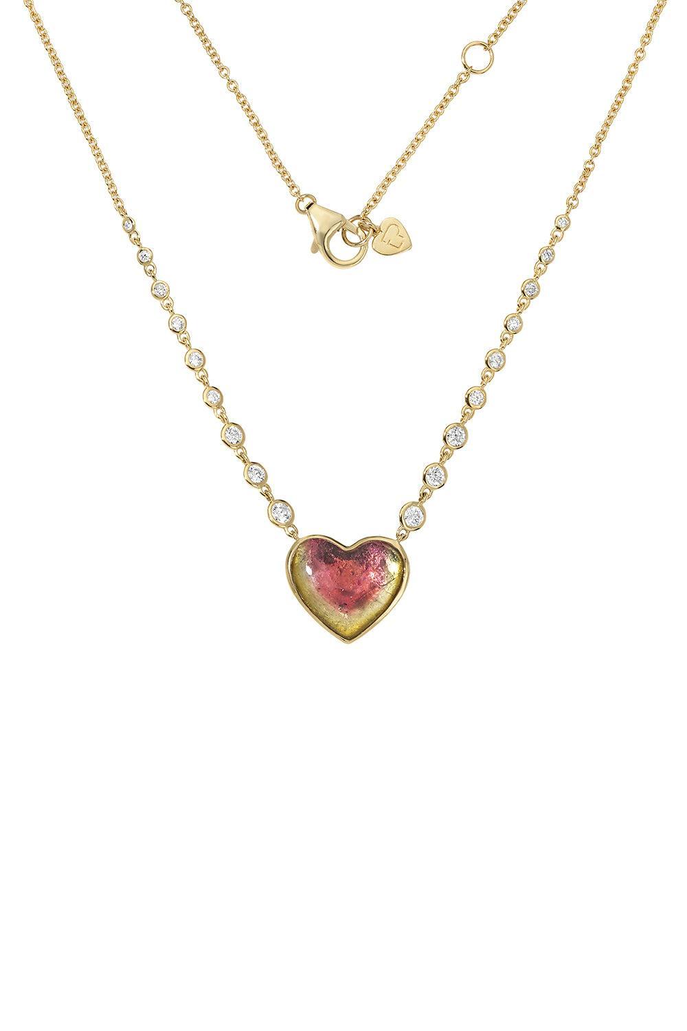 Tourmaline Heart Necklace-YELLOW GOLD-16-JEWELRYFINE JEWELNECKLACE O-EDEN PRESLEY