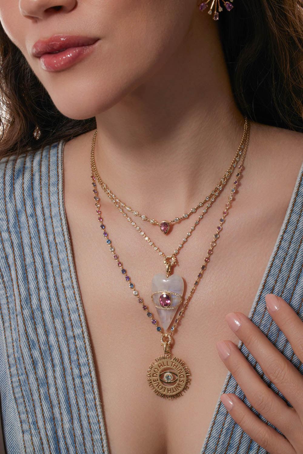 Pastel Colored Closure Necklace-YELLOW GOLD-22-JEWELRYFINE JEWELNECKLACE O-EDEN PRESLEY