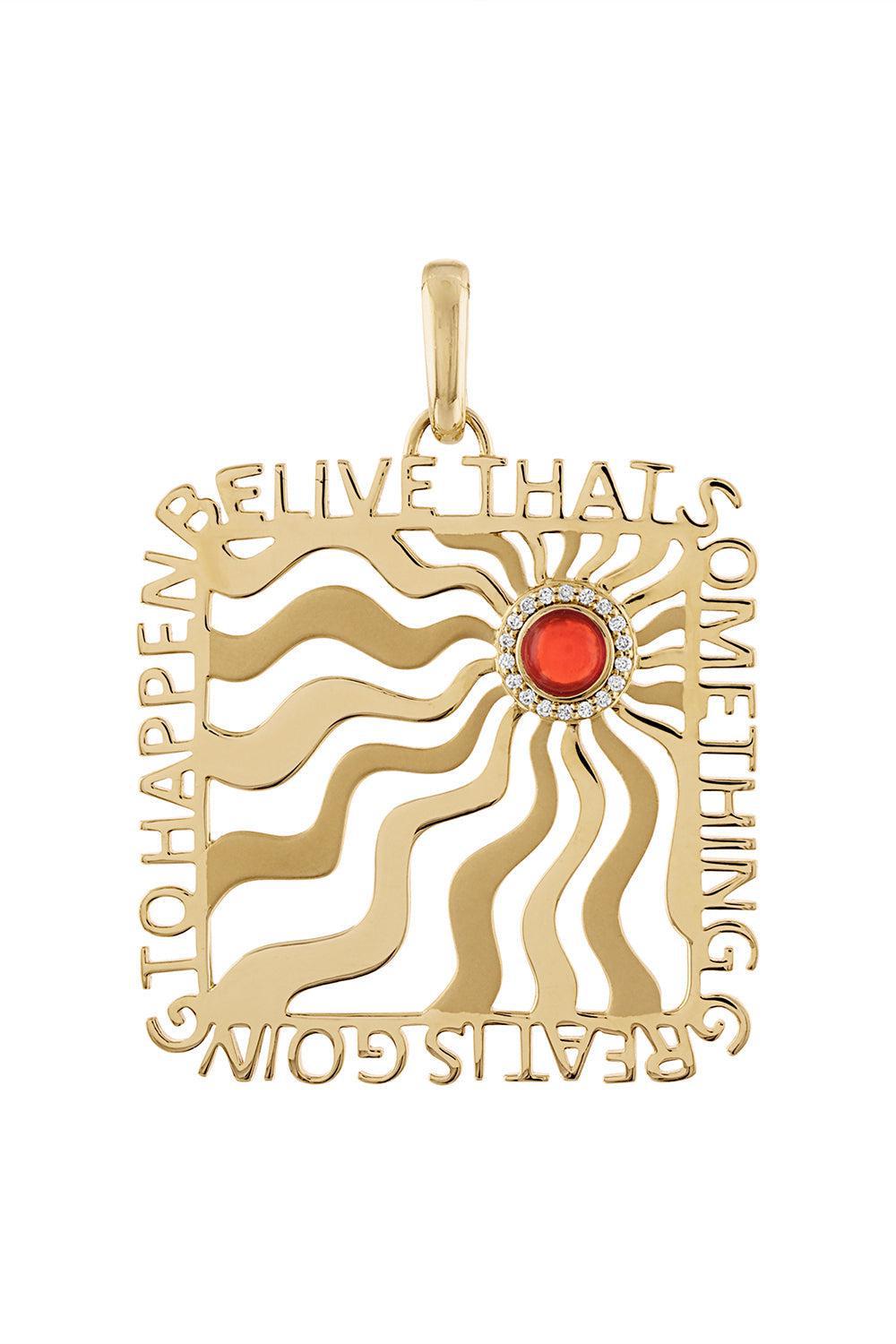 Fire Opal Believe Pendant-YELLOW GOLD-JEWELRYFINE JEWELPENDANT-EDEN PRESLEY