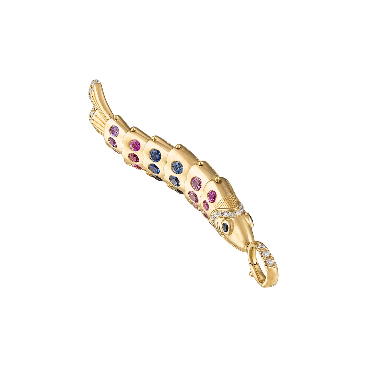 Large Pastel Swedish Fish Pendant-YELLOW GOLD-JEWELRYFINE JEWELPENDANT-EDEN PRESLEY