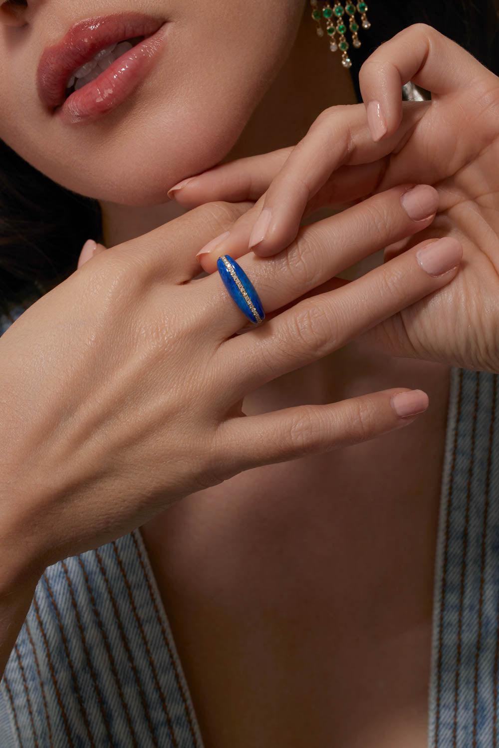 Lapis Wood In Pieces Ring-YELLOW GOLD-7-JEWELRYFINE JEWELRING-EDEN PRESLEY