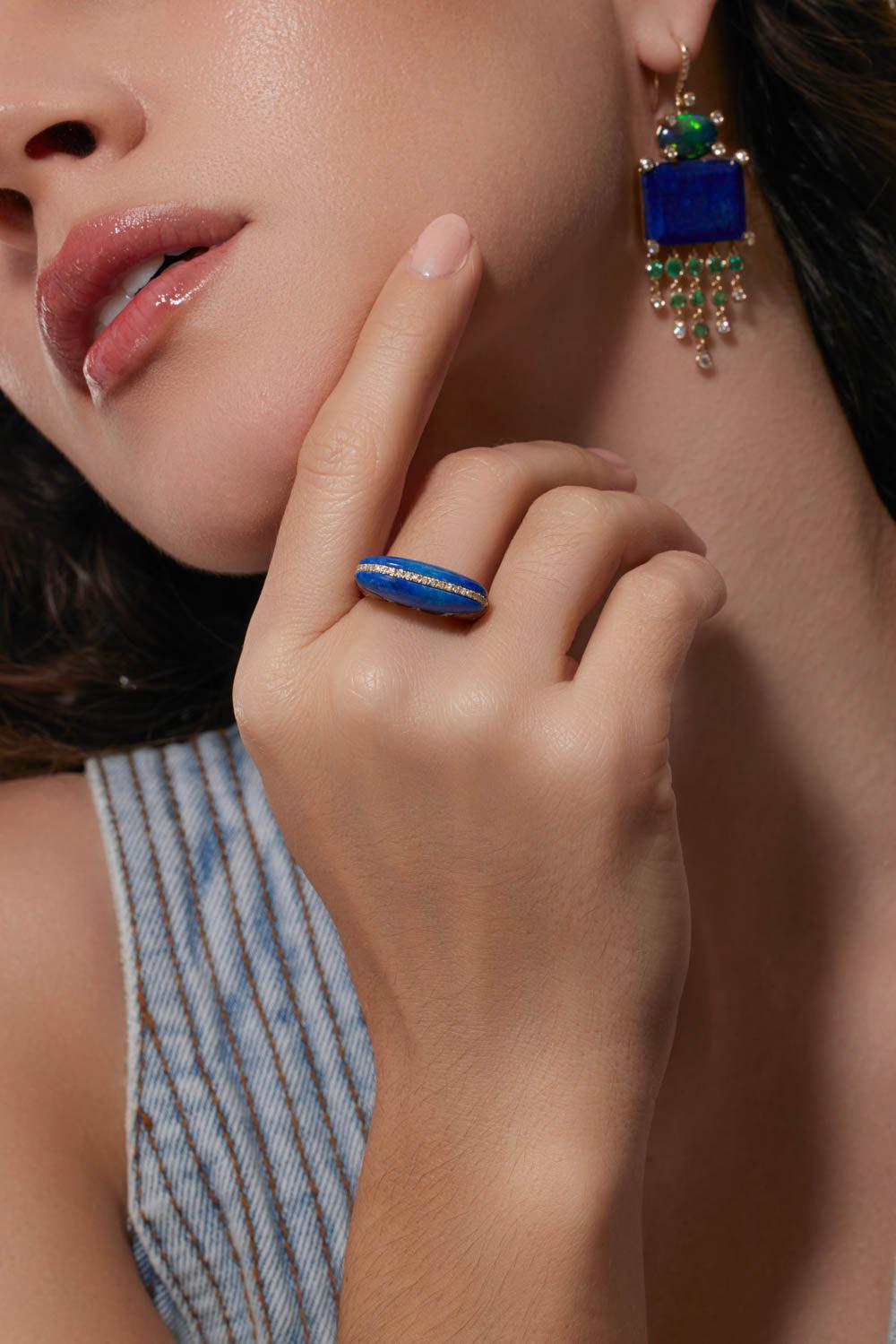 Lapis Wood In Pieces Ring-YELLOW GOLD-7-JEWELRYFINE JEWELRING-EDEN PRESLEY