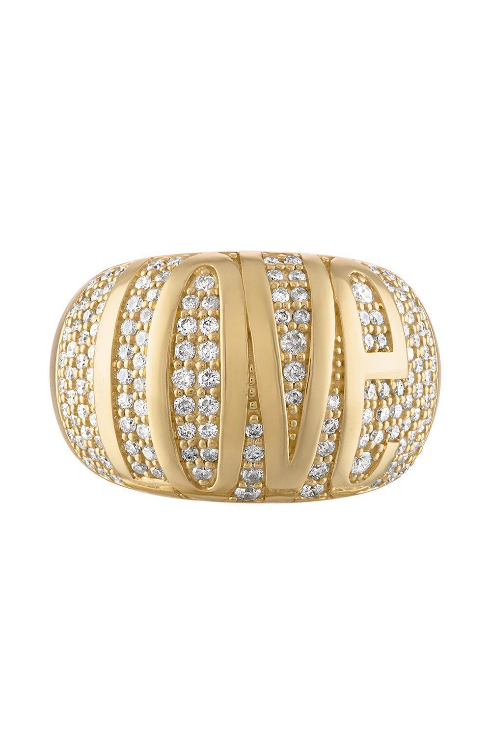 "LOVE" Diamond Express Yourself Dome Ring-YELLOW GOLD-7-JEWELRYFINE JEWELRING-EDEN PRESLEY