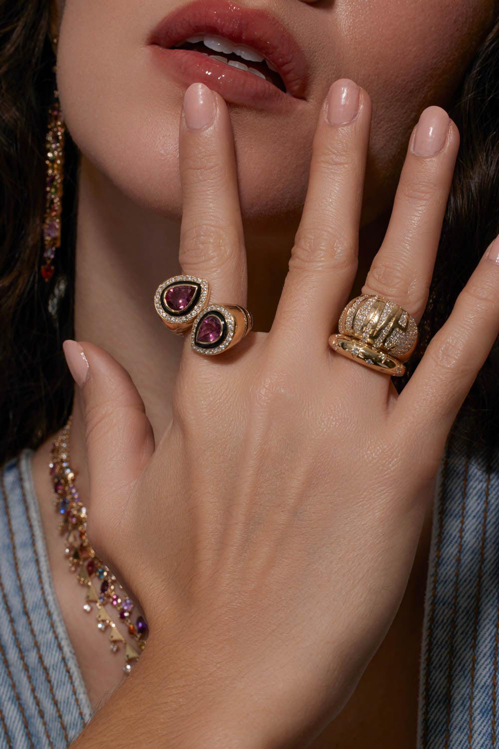 Pear Tourmaline Bypass Ring-YELLOW GOLD-7-JEWELRYFINE JEWELRING-EDEN PRESLEY