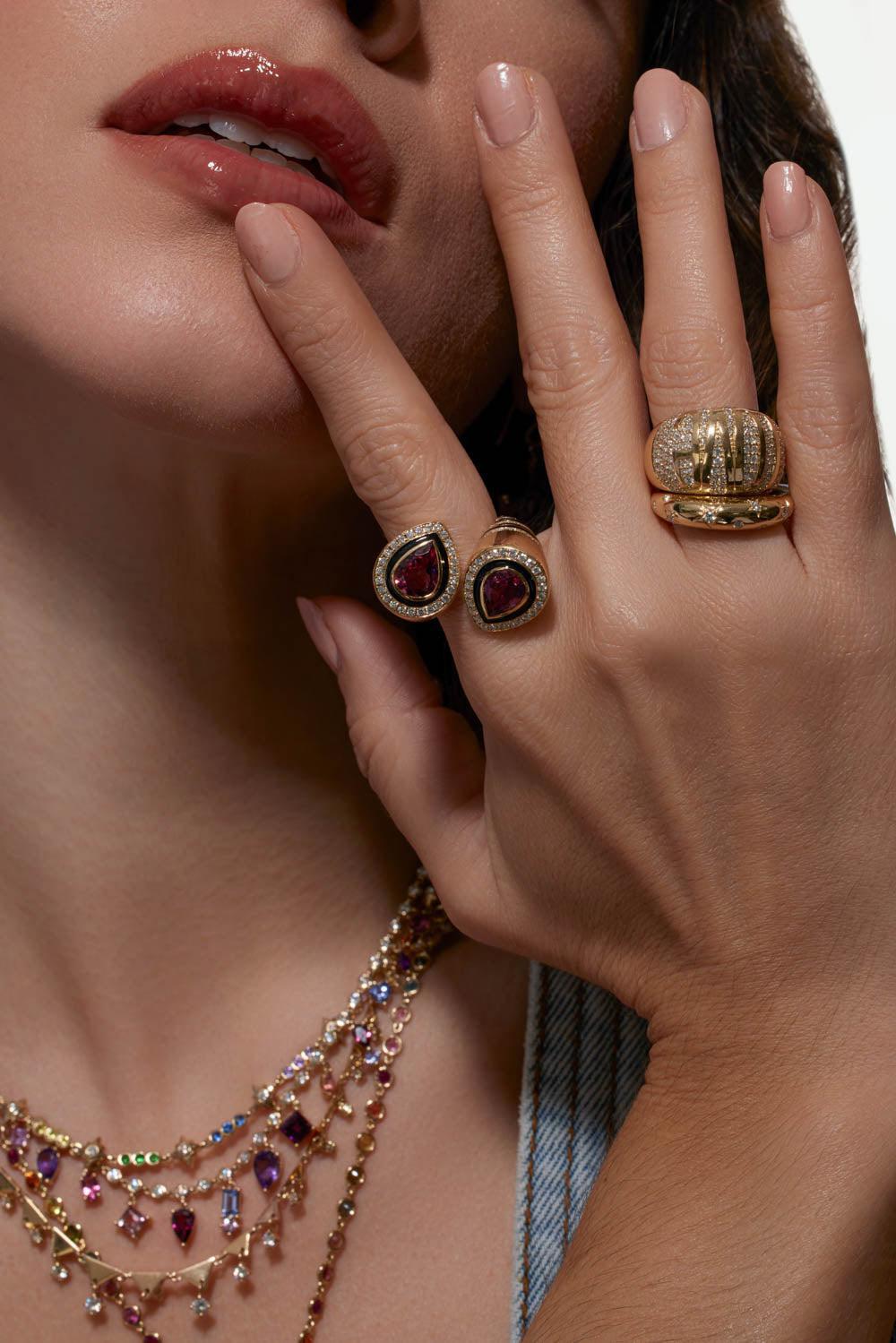 Pear Tourmaline Bypass Ring-YELLOW GOLD-7-JEWELRYFINE JEWELRING-EDEN PRESLEY