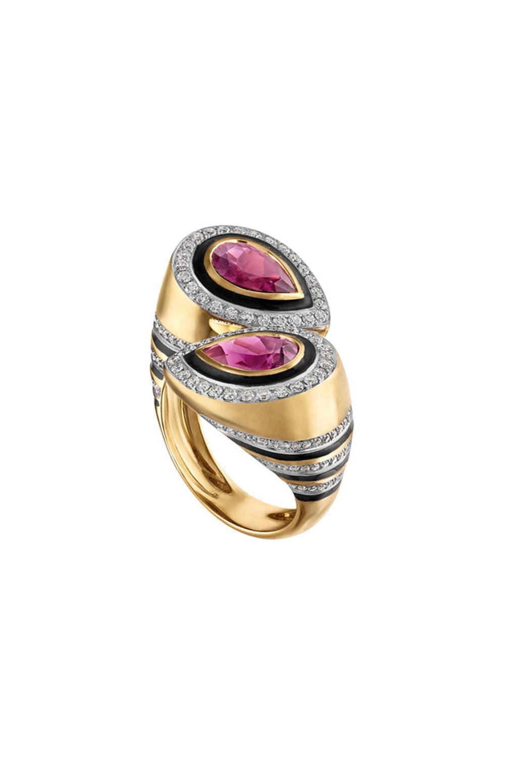 Pear Tourmaline Bypass Ring-YELLOW GOLD-7-JEWELRYFINE JEWELRING-EDEN PRESLEY