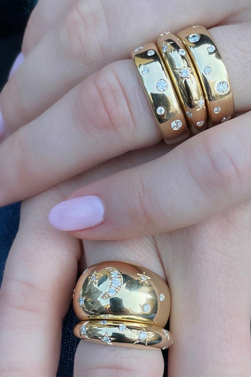 Small Celeste Dome Ring-YELLOW GOLD-7-JEWELRYFINE JEWELRING-EDEN PRESLEY