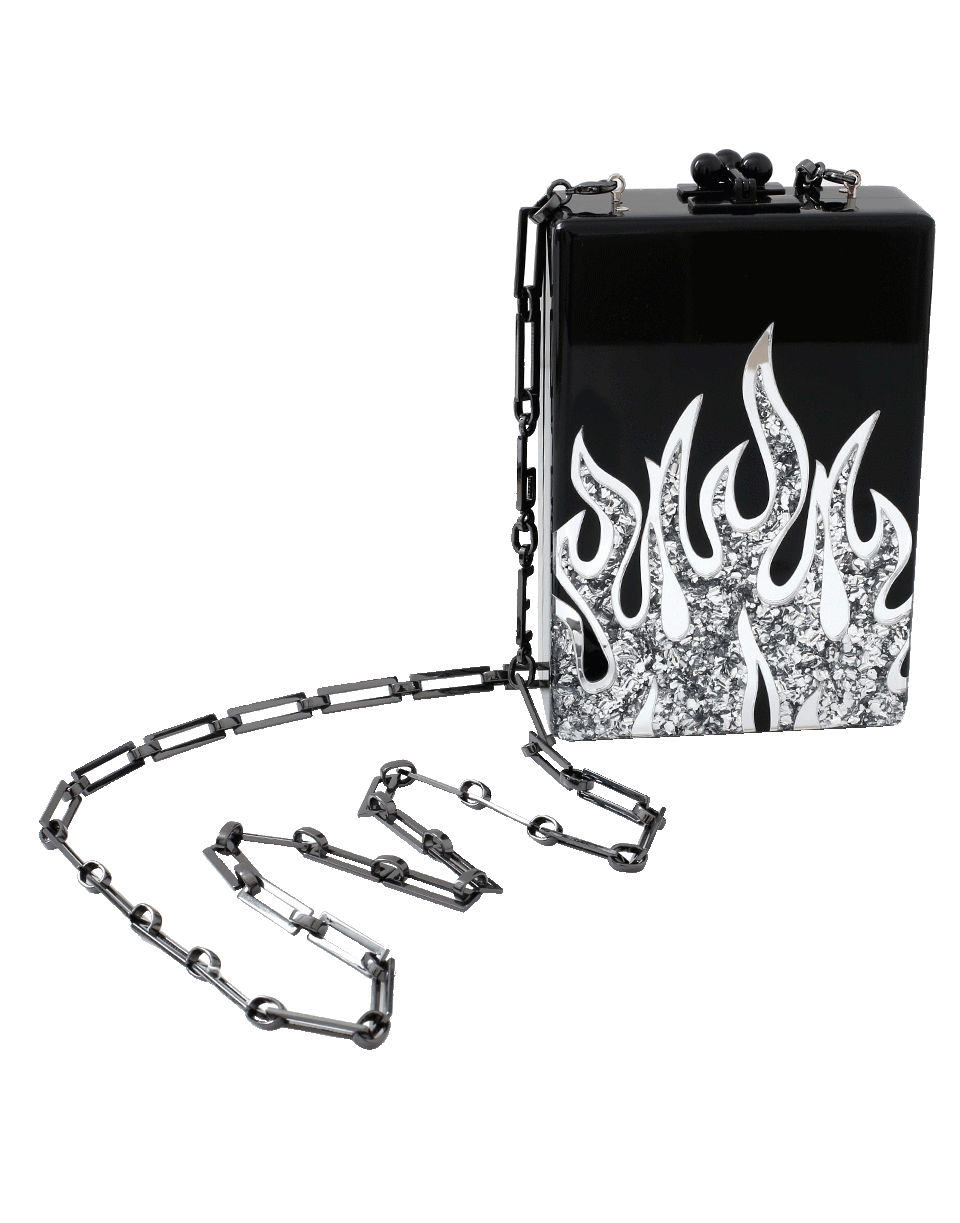 EDIE PARKER-Black Carol Flames Clutch-BLACK