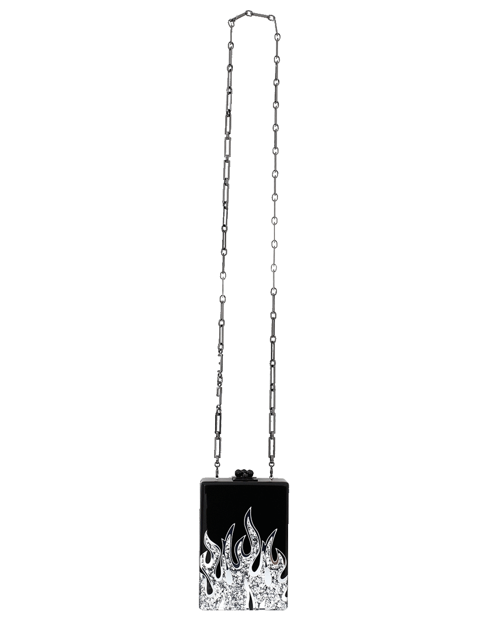 EDIE PARKER-Black Carol Flames Clutch-BLACK
