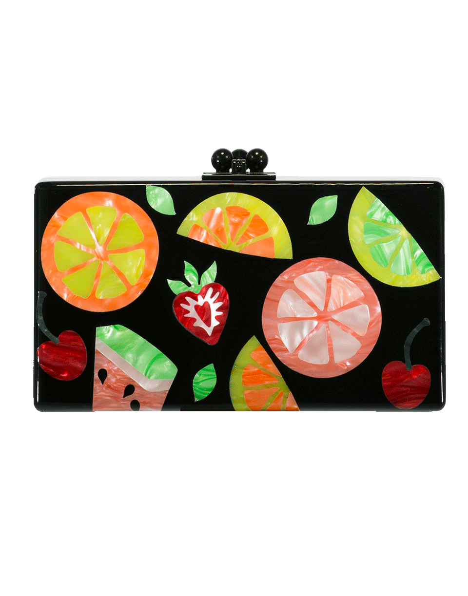EDIE PARKER-Jean Fruit Cocktail Clutch-BLACK