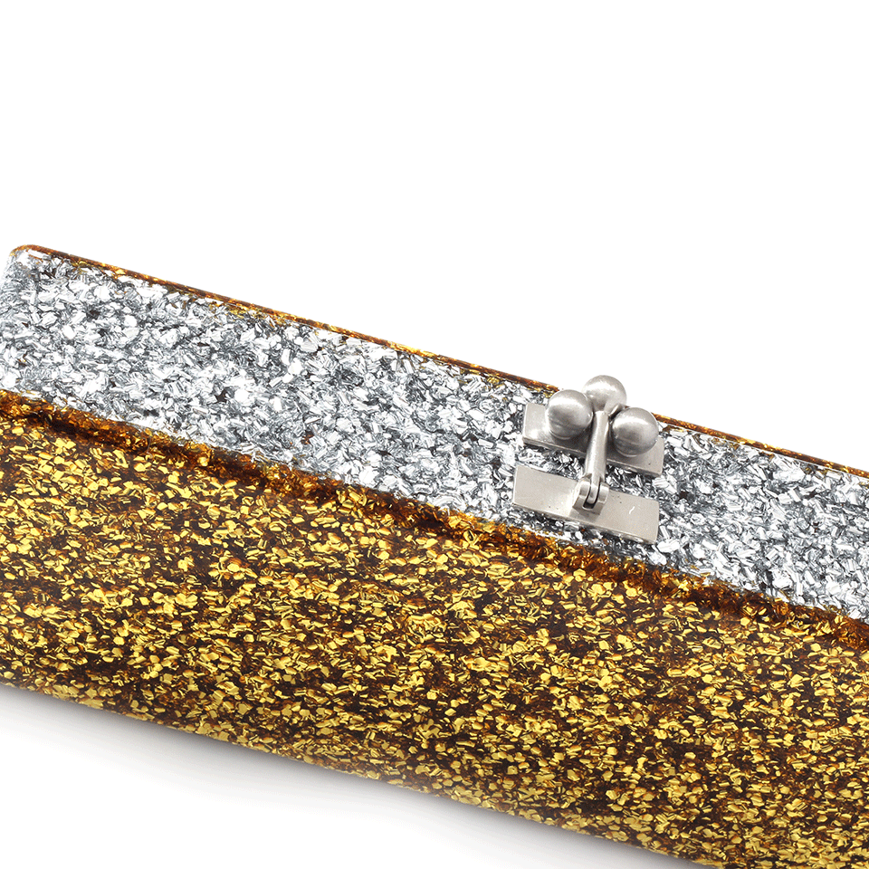 EDIE PARKER-Flavia Confetti Clutch-GLD/SLVR