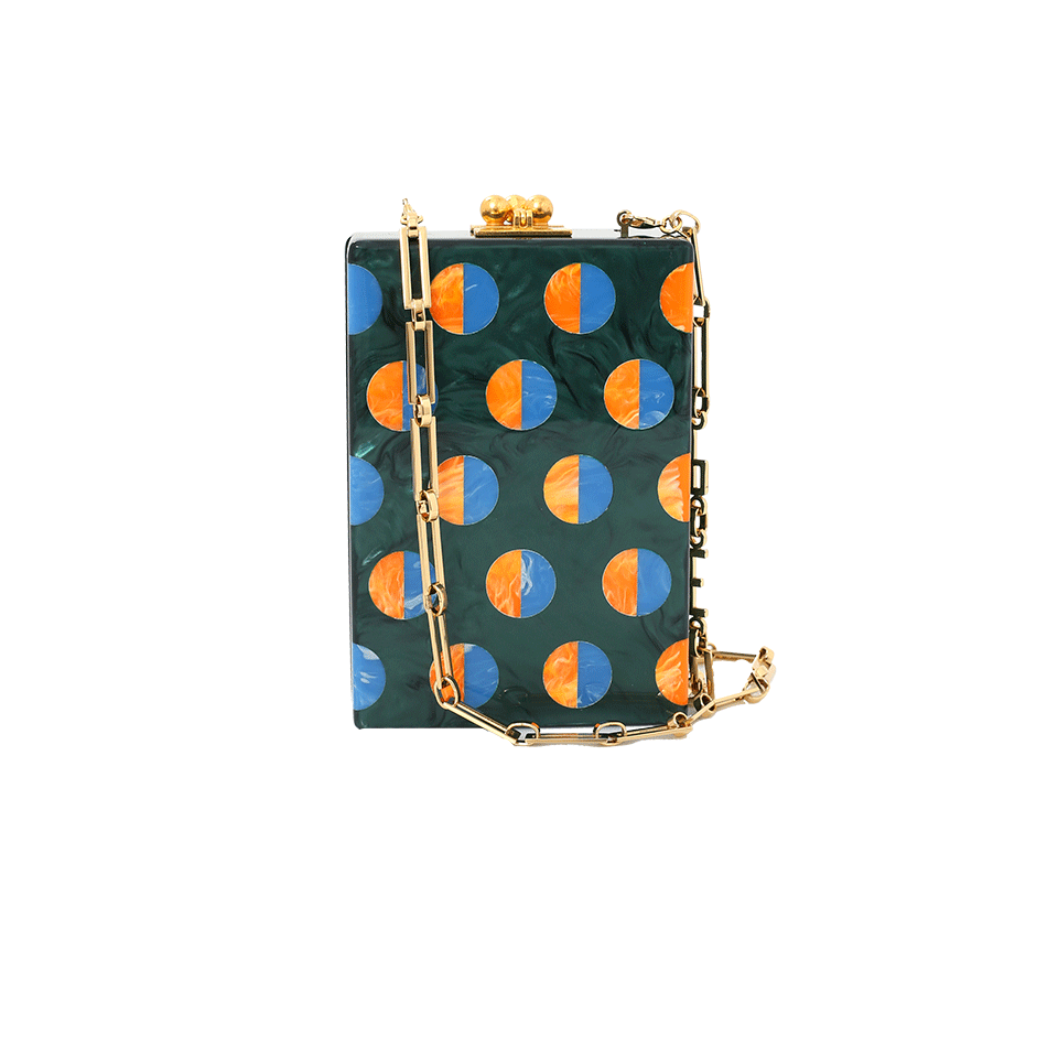 EDIE PARKER-Green Carol Double Dot Clutch-GREEN