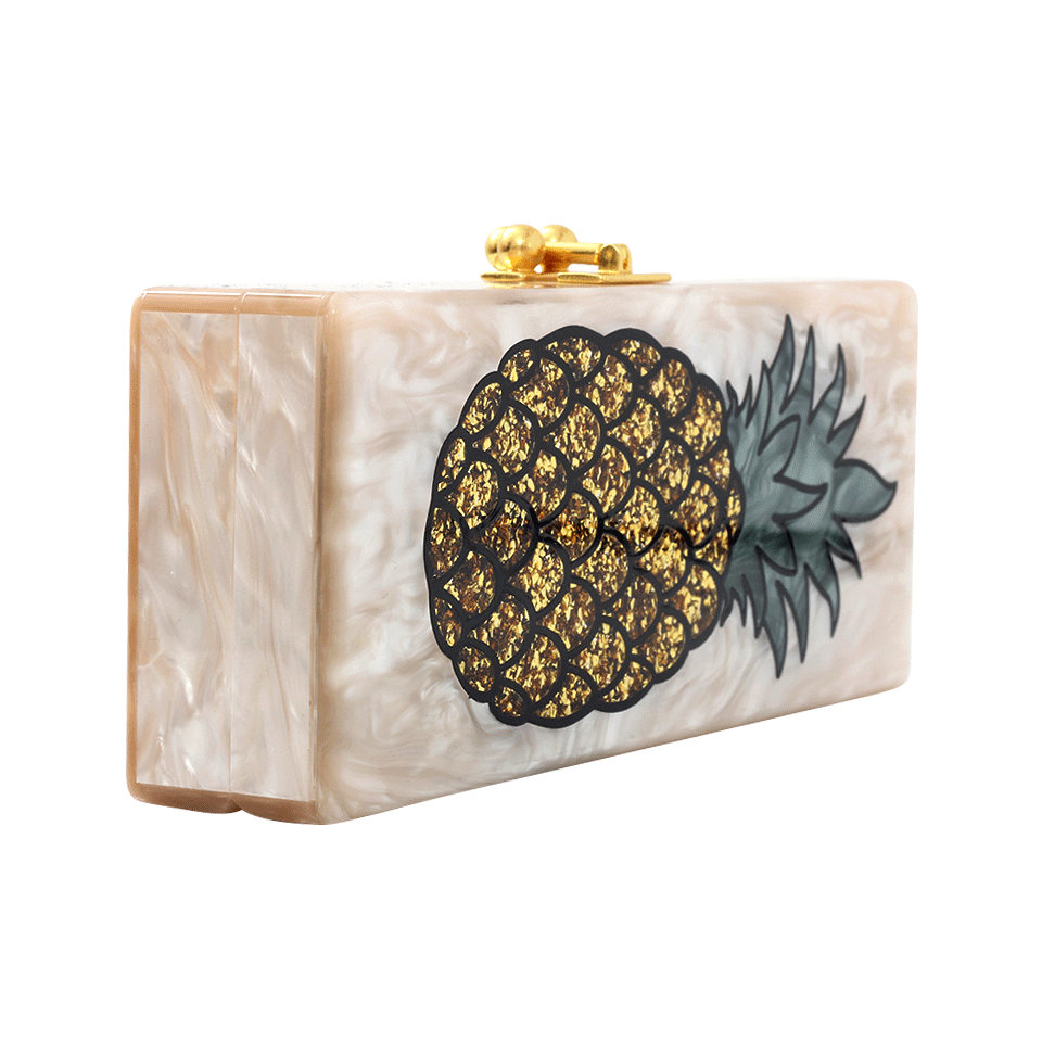 EDIE PARKER-Flavia Pineapple Clutch-NUDE