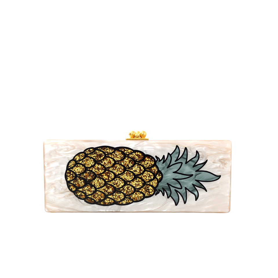 EDIE PARKER-Flavia Pineapple Clutch-NUDE