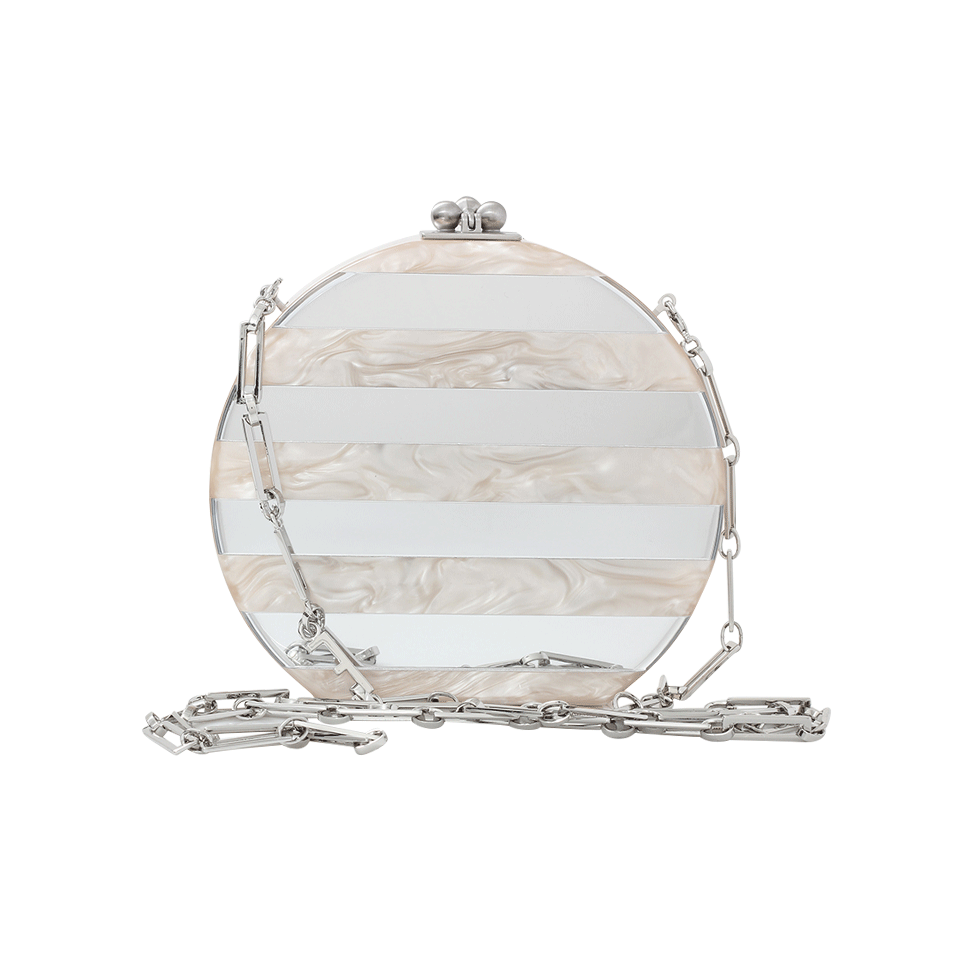 EDIE PARKER-Oscar Round Stripe Clutch-NUDE