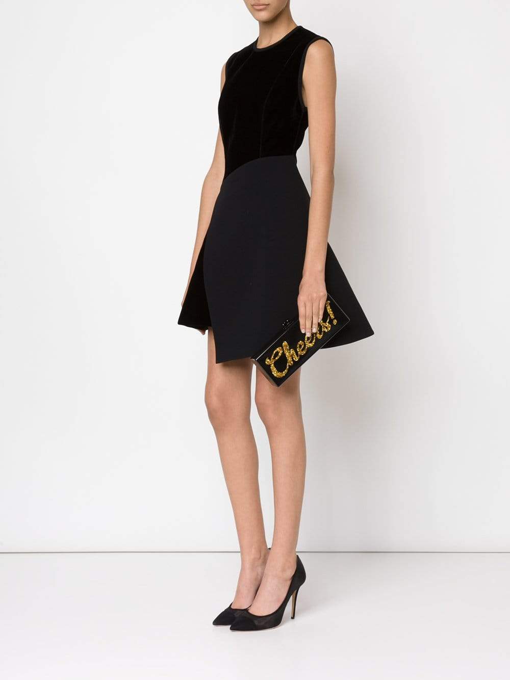EDIE PARKER-Flavia Cheers Clutch-OBSIDIAN
