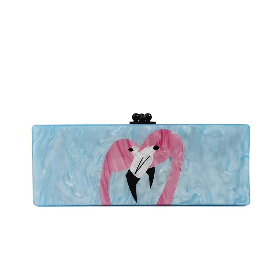 EDIE PARKER-Flavia Flamingo Clutch-PWDRBLU