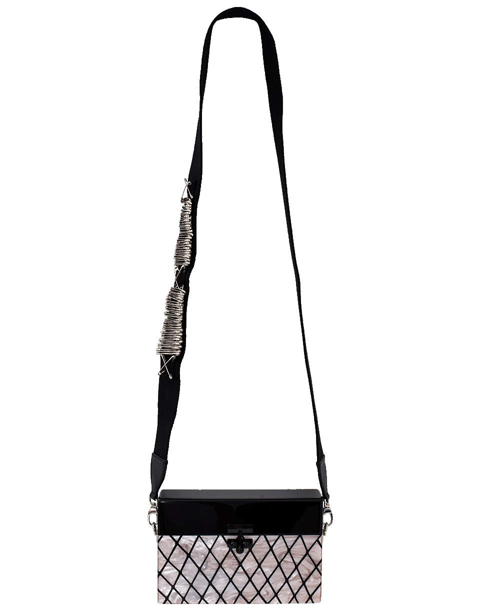 EDIE PARKER-Small Trunk Fishnet Clutch-ROSE