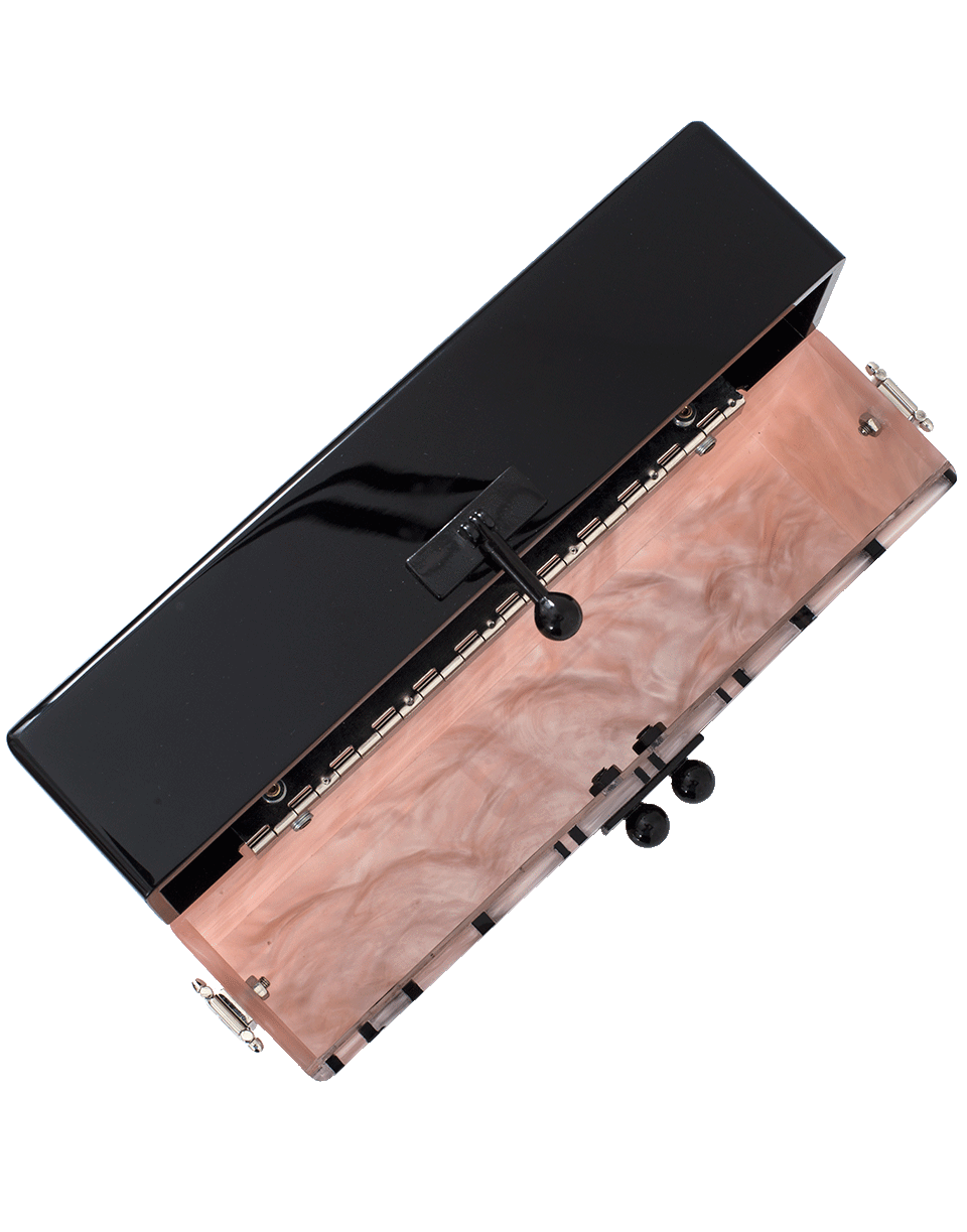 EDIE PARKER-Small Trunk Fishnet Clutch-ROSE