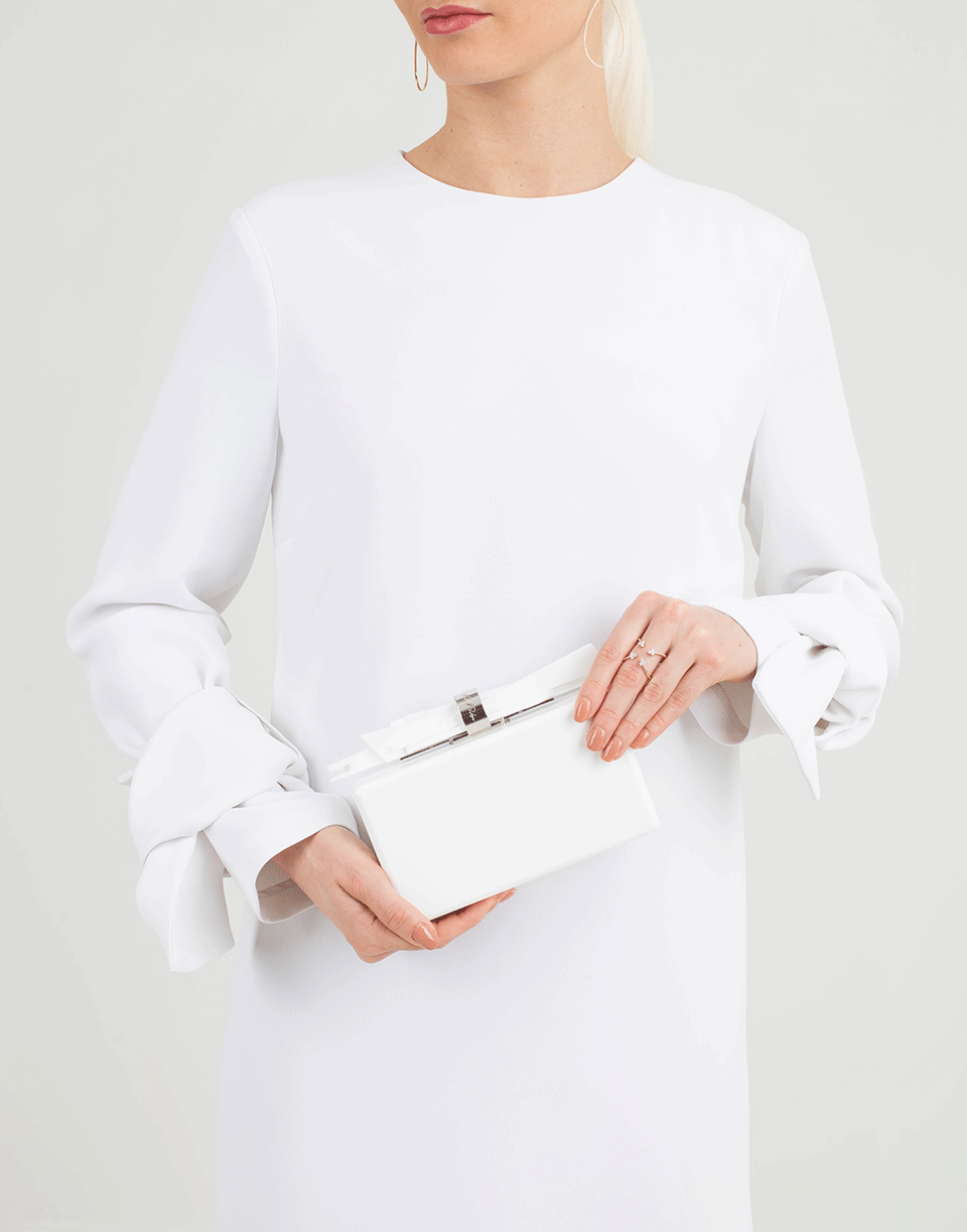 EDIE PARKER-Wolf Acrylic Clutch-WHITE