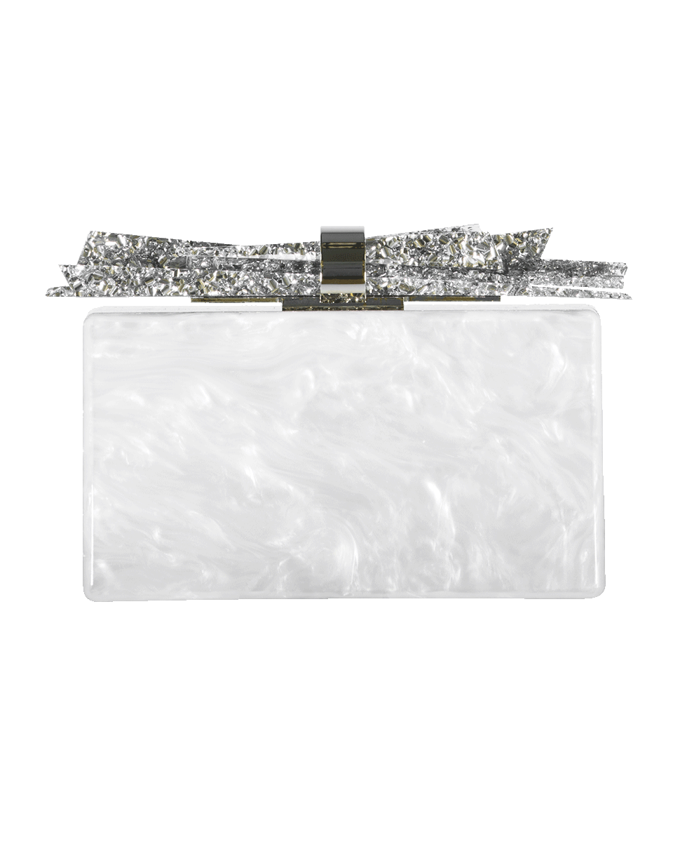 EDIE PARKER-Wolf Acrylic Clutch-WHT/SLVR