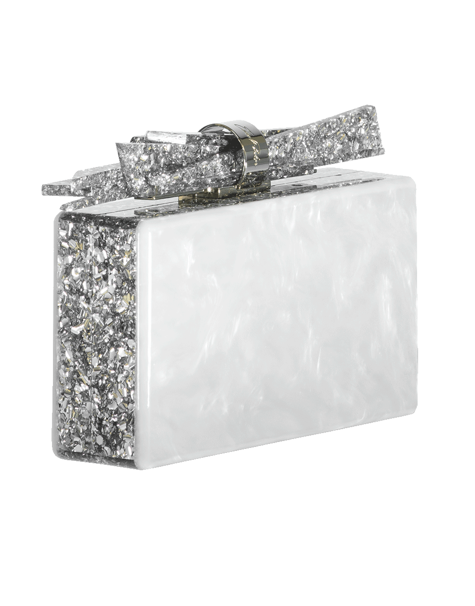EDIE PARKER-Wolf Acrylic Clutch-WHT/SLVR