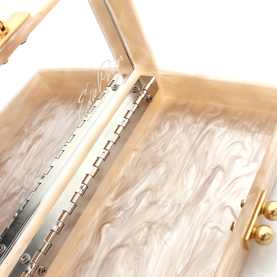 EDIE PARKER-Striped Jean Miniaudiere Clutch-