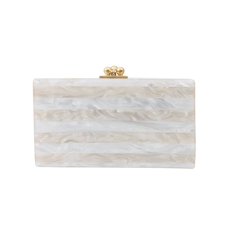 EDIE PARKER-Striped Jean Miniaudiere Clutch-