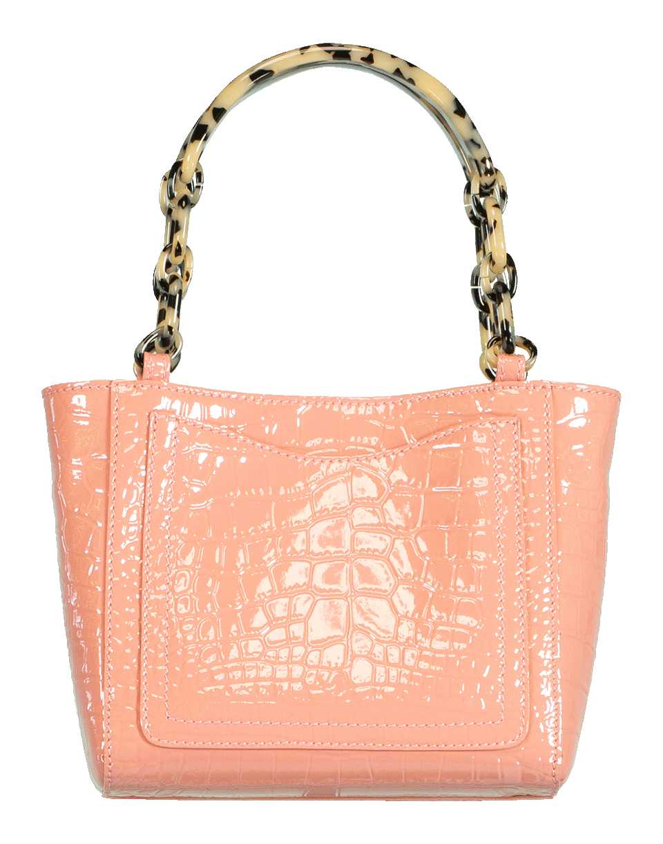 EDIE PARKER-Rose Embossed Crocodile Micro Tote-ROSE