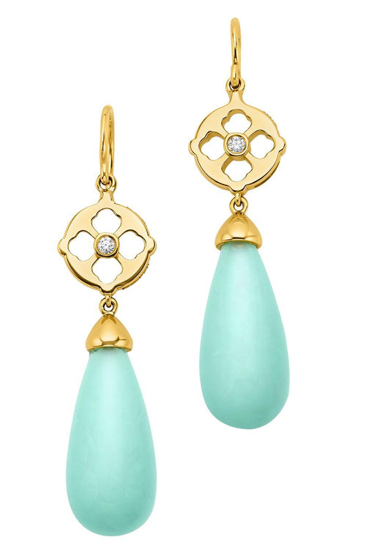 Green Chalcedony Diamond Drop Earrings-YELLOW GOLD-JEWELRYFINE JEWELEARRING-EDINA KISS