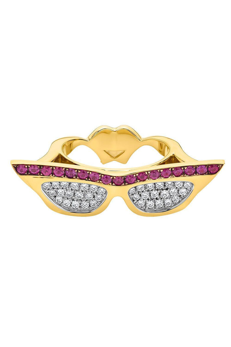Diamond Sapphire Rim Sunglass Ring