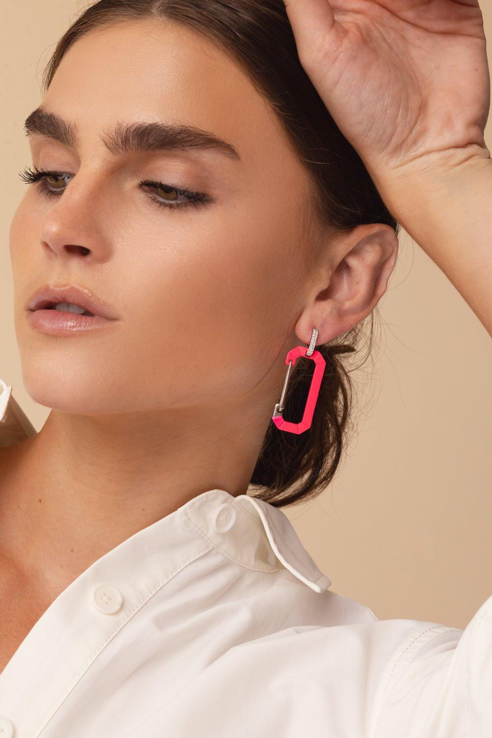 EÉRA-Large Fuchsia Chiara Earring-WHITE GOLD