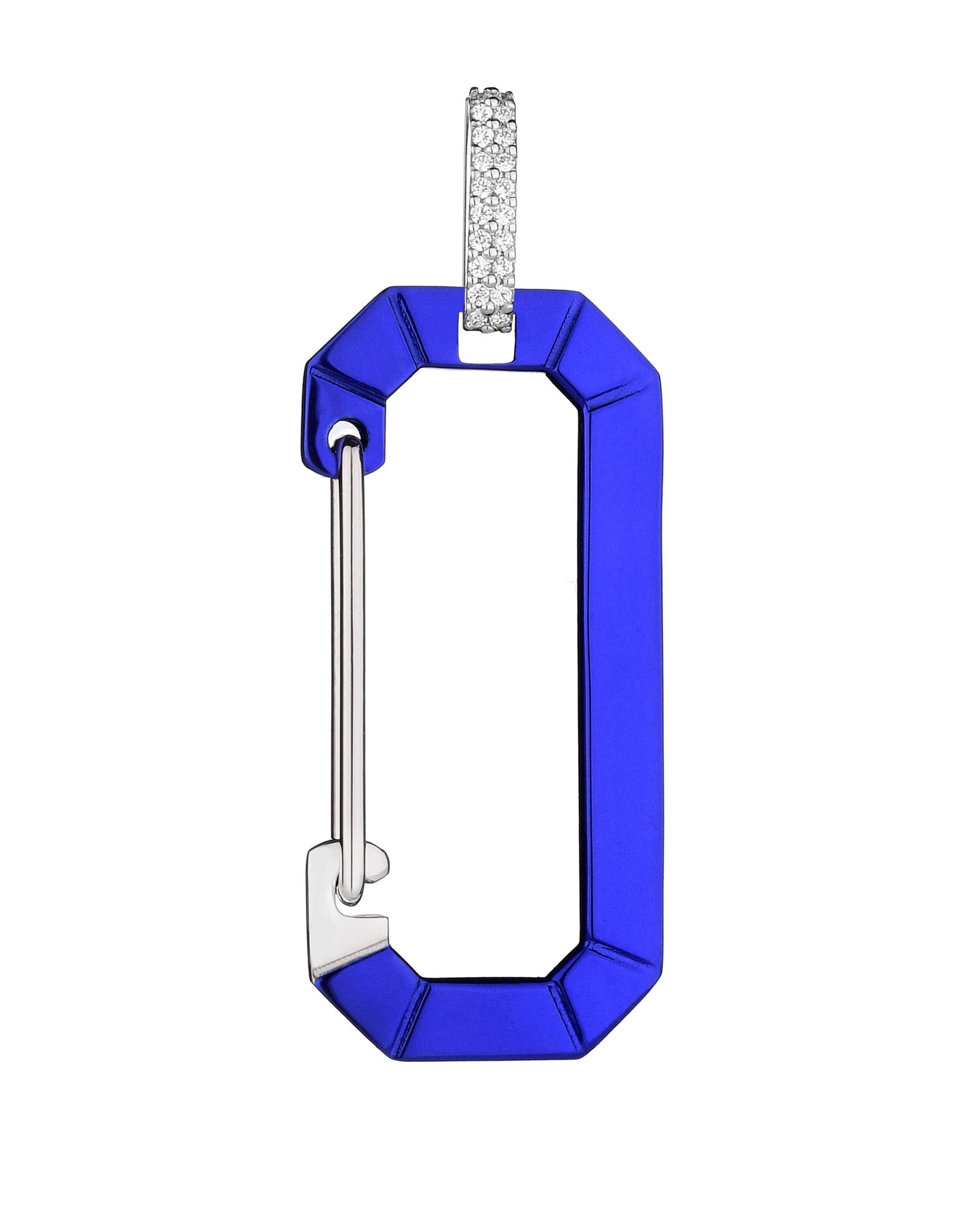 EÉRA-Large Metallic Blue Chiara Earring-WHITE GOLD