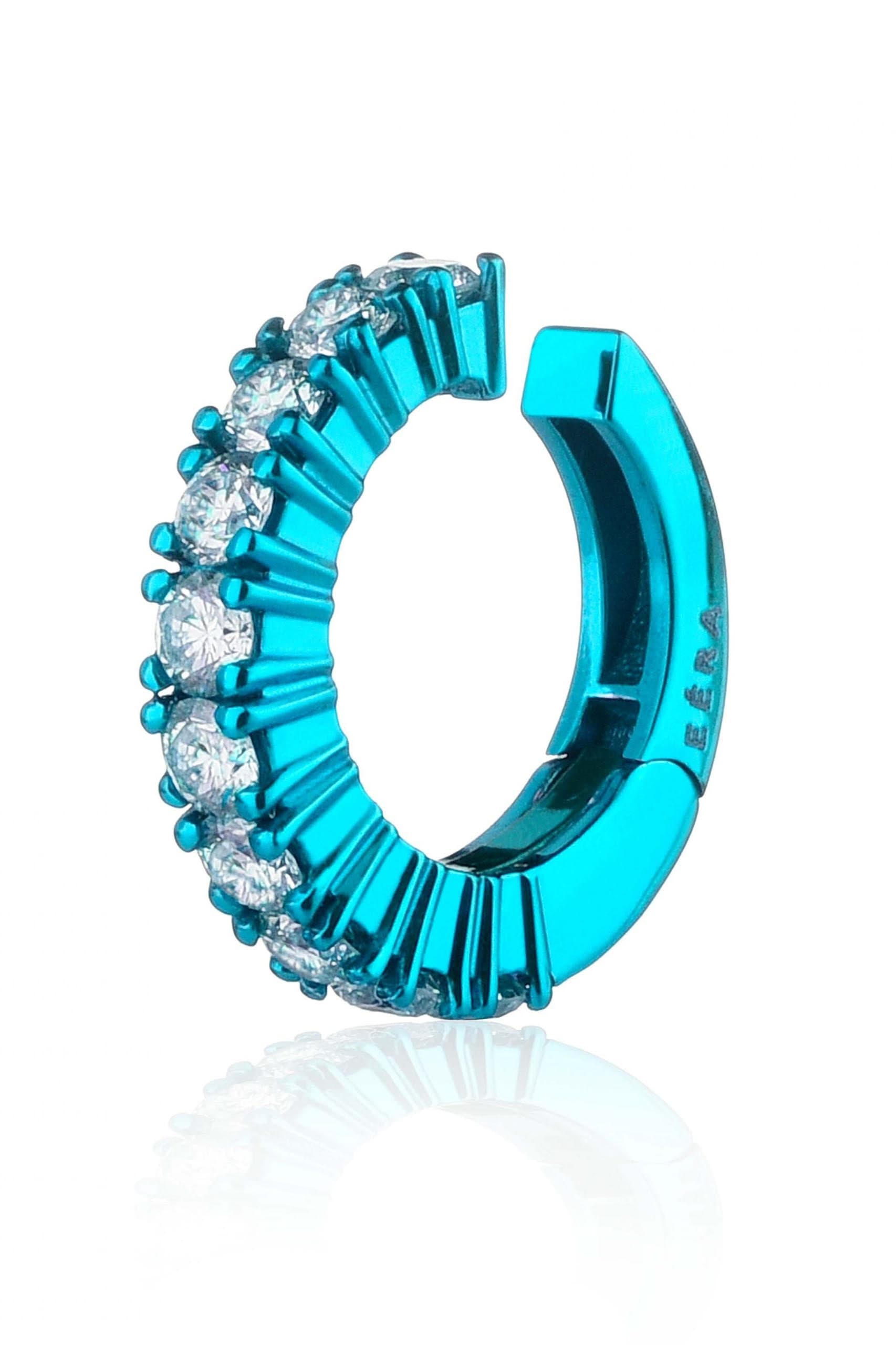 EÉRA-Light Blue Mini Earcuff-WHITE GOLD