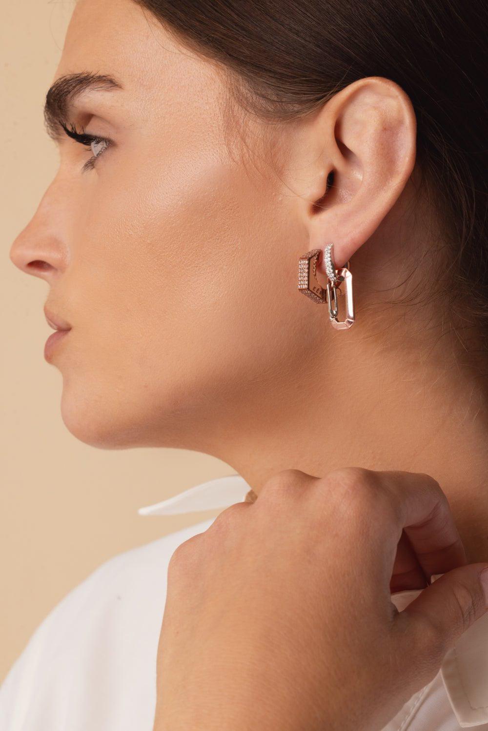 EÉRA-Pale Pink Dado Earring-WHITE GOLD
