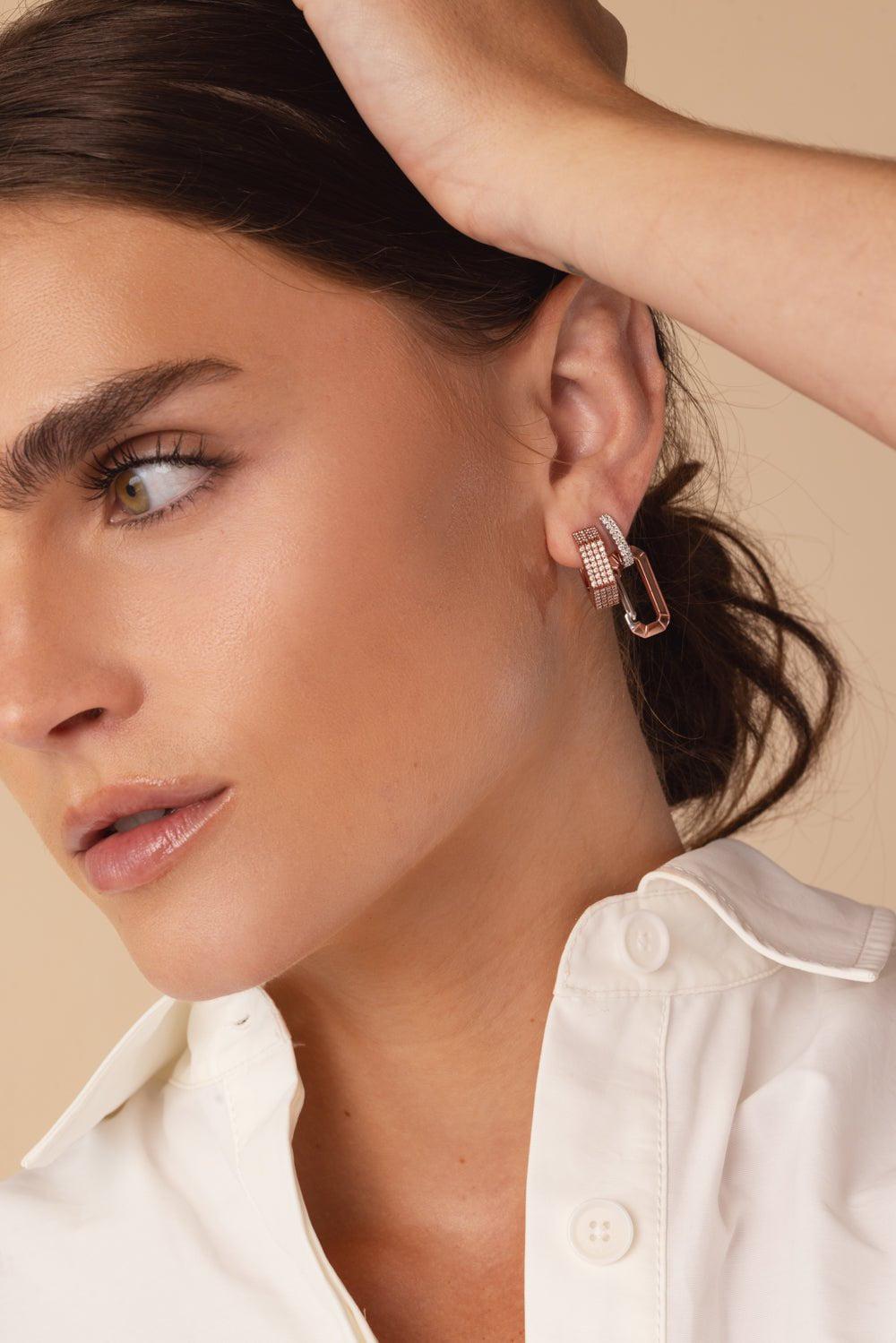EÉRA-Pale Pink Dado Earring-WHITE GOLD